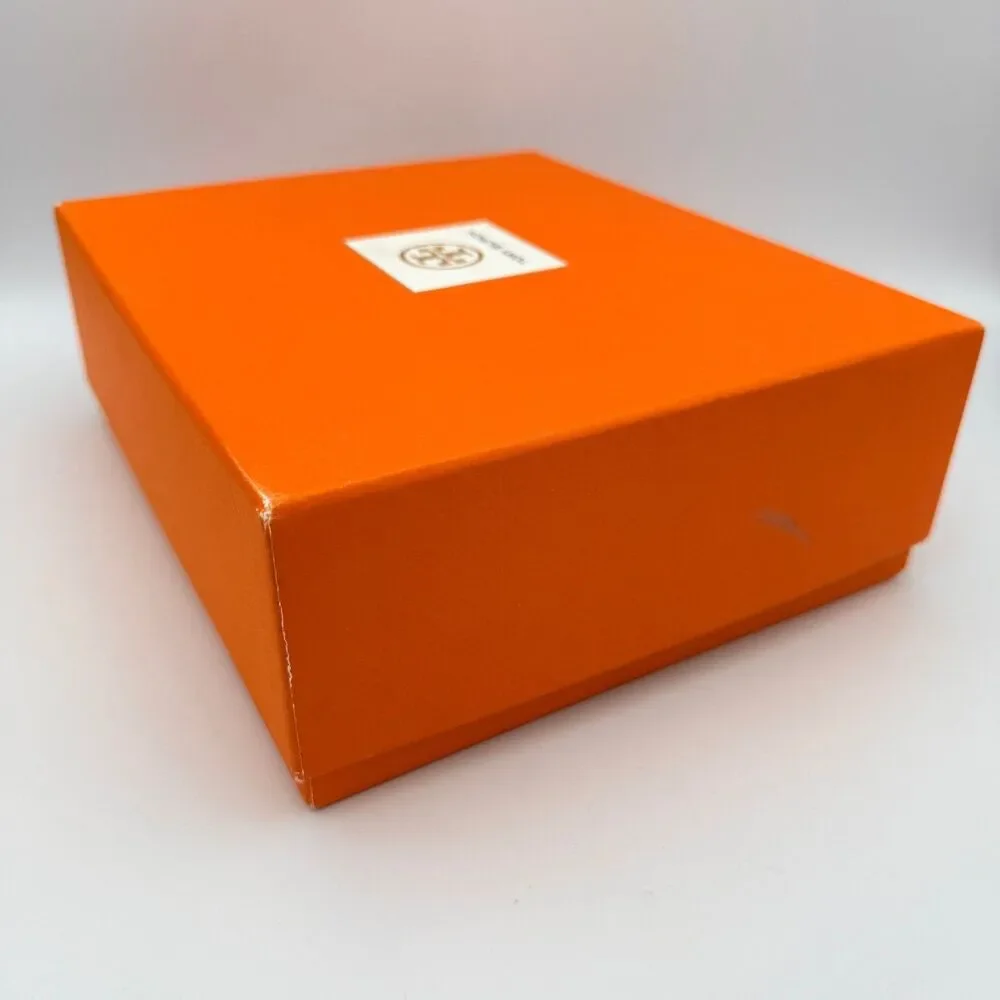 Tory Burch Orange Gift Box Storage Keepsake Packaging Empty 9 3/8 x 8 x 3 3/8